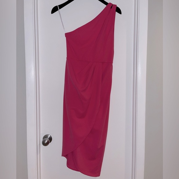 Lulus Pink One Shoulder Dress, Size Medium - Picture 5 of 6